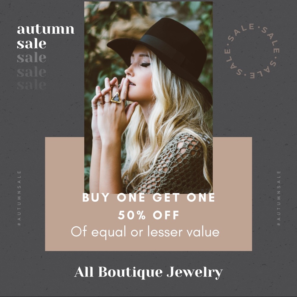 Buy one piece of jewelry and get the next 50% off!